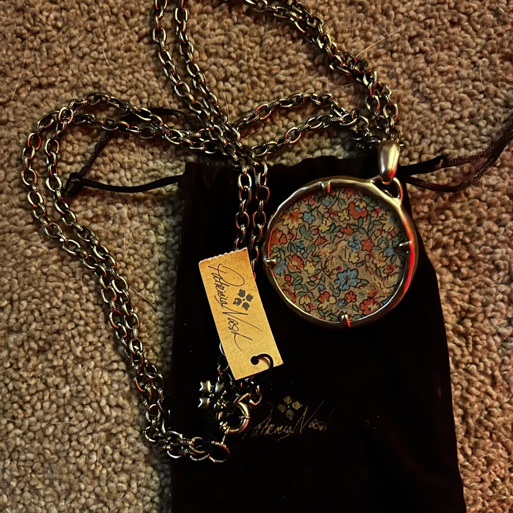 Patricia Nash Floral Pendant Necklace - Silver and Multicolor